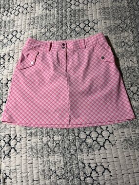 Nike Golf Dri-Fit Pink and White Golf Skort Skirt Size 14